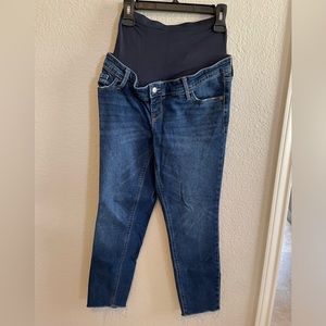 Maternity Premium Full Panel Rockstar Super Skinny Cut-Off Ankle Jeans